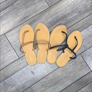 Old Navy Thong Sandal Bundle - nude and black